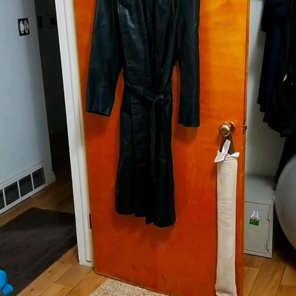 Long leather jacket